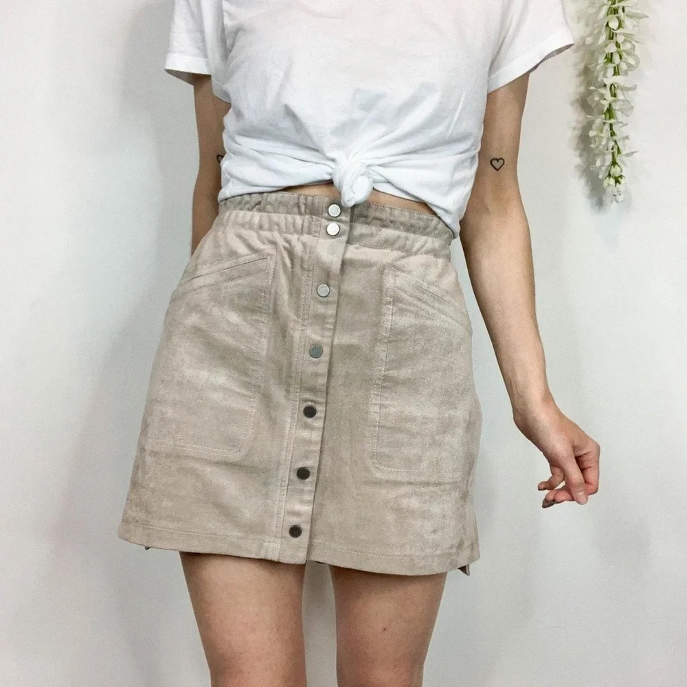 BCBGMaxAzria Mora Faux Suede Mini Skirt - Picture 1 of 7